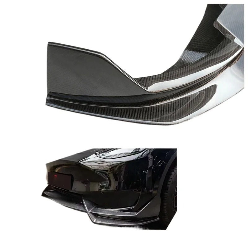 Premium Material Carbon Fiber Model Y Car Bumper Front Splitter Front Lip For Model Y